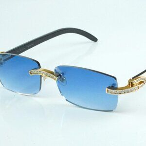 Custom VVS White Moissanite Diamond Carti White and Black Buffs (Blue Tint)